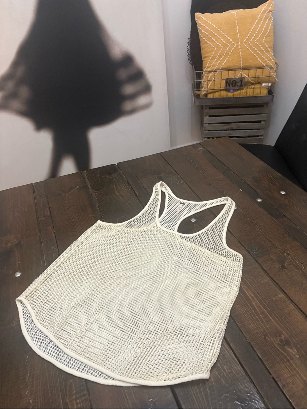 Free People Women’s Cream Mesh Racerback Tank Top